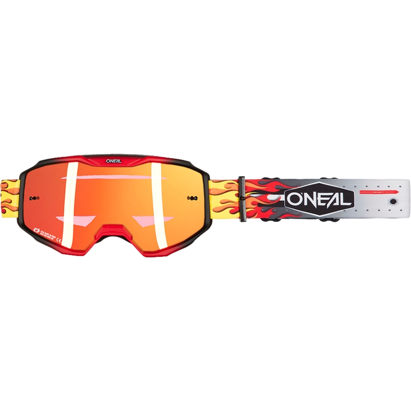 Motokrosa brilles O´Neal B-10 HR daudzkrāsainas (irīdija sarkans pleksiglass)