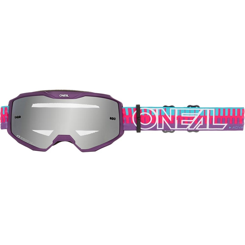O'Neal B-10 svītrainās bērnu motokrosa brilles rozā-violetas