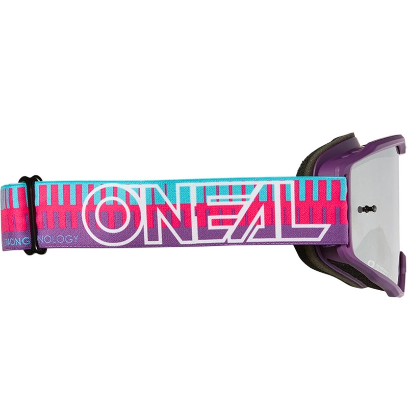 O'Neal B-10 svītrainās bērnu motokrosa brilles rozā-violetas