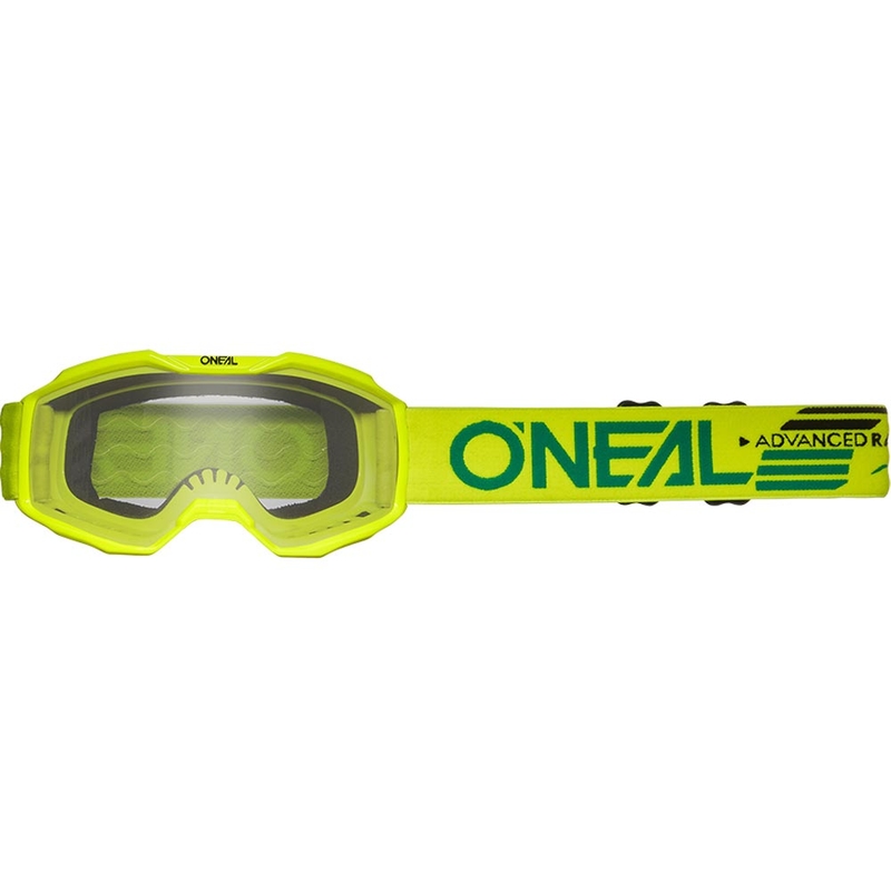 Bērnu motokrosa brilles O'Neal B-10 Vienkrāsainas, fluorescējošas dzeltenas ar caurspīdīgu pleksiglasu