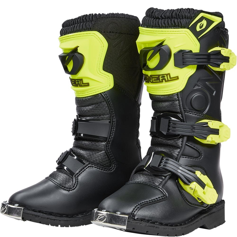 O'Neal Rider PRO bērnu motokrosa zābaki melni-fluorēti dzelteni