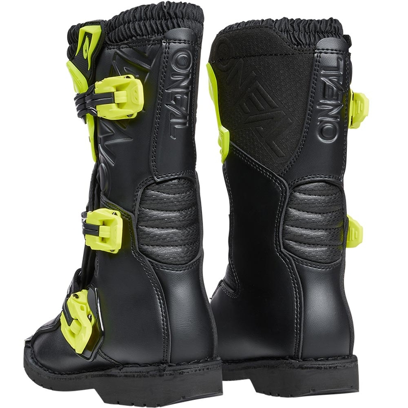 O'Neal Rider PRO bērnu motokrosa zābaki melni-fluorēti dzelteni