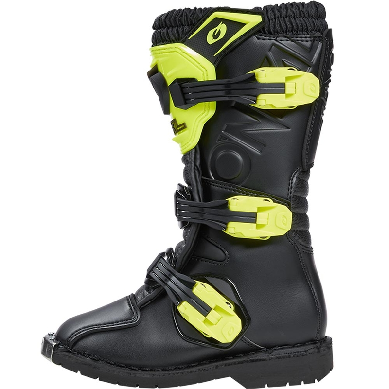 O'Neal Rider PRO bērnu motokrosa zābaki melni-fluorēti dzelteni