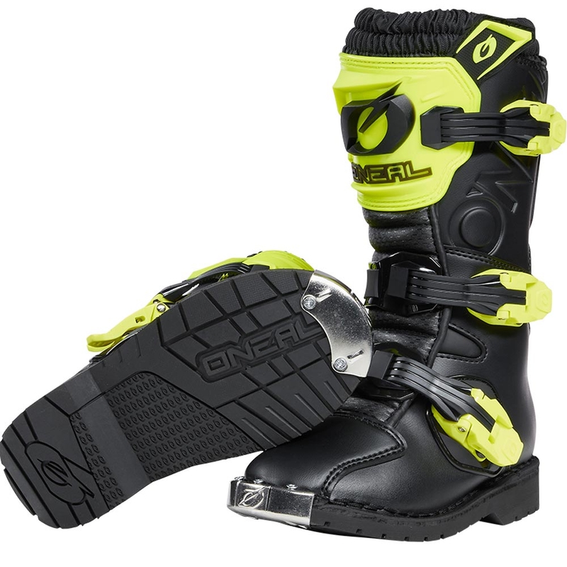 O'Neal Rider PRO bērnu motokrosa zābaki melni-fluorēti dzelteni
