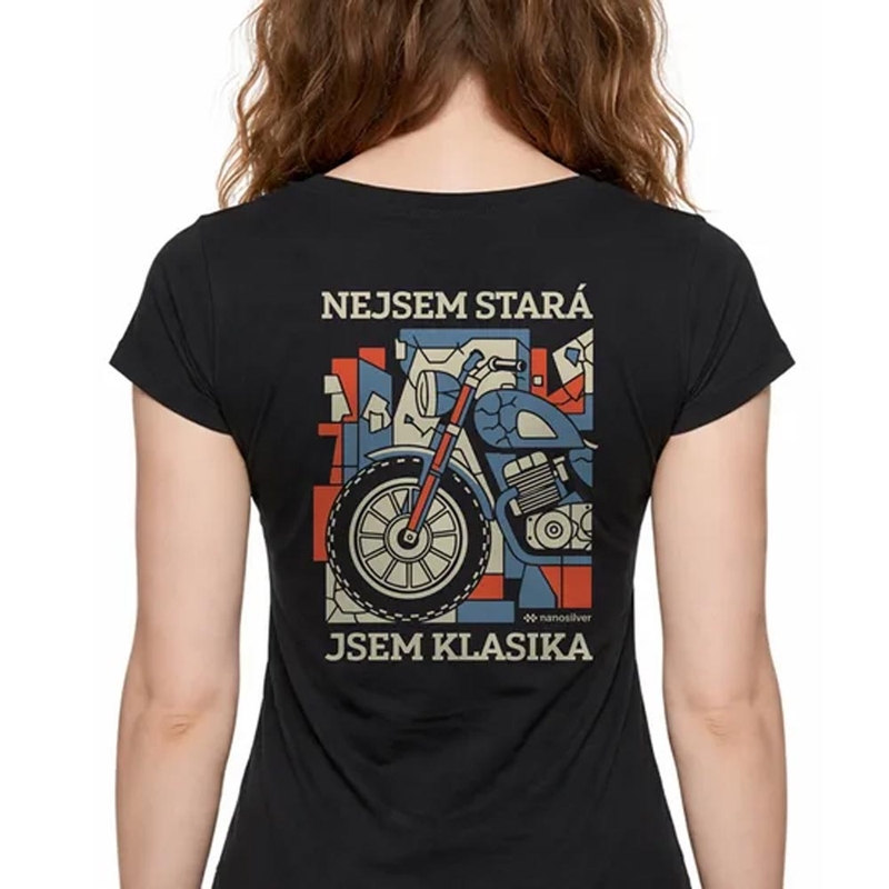 Sieviešu Nanosilver T-krekls I AM A CLASSIC melns