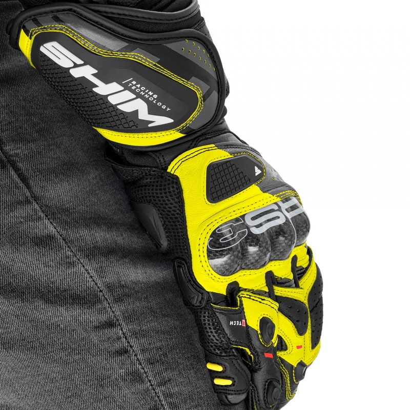 Shima RS-3 motocikla cimdi, fluorescējoši dzelteni
