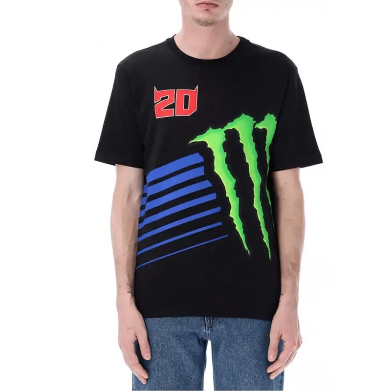Fabio Quartararo Monster Energy Logo T-krekls melns