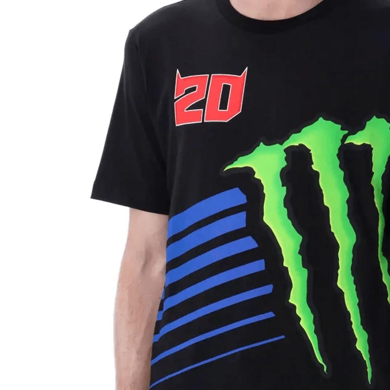 Fabio Quartararo Monster Energy Logo T-krekls melns