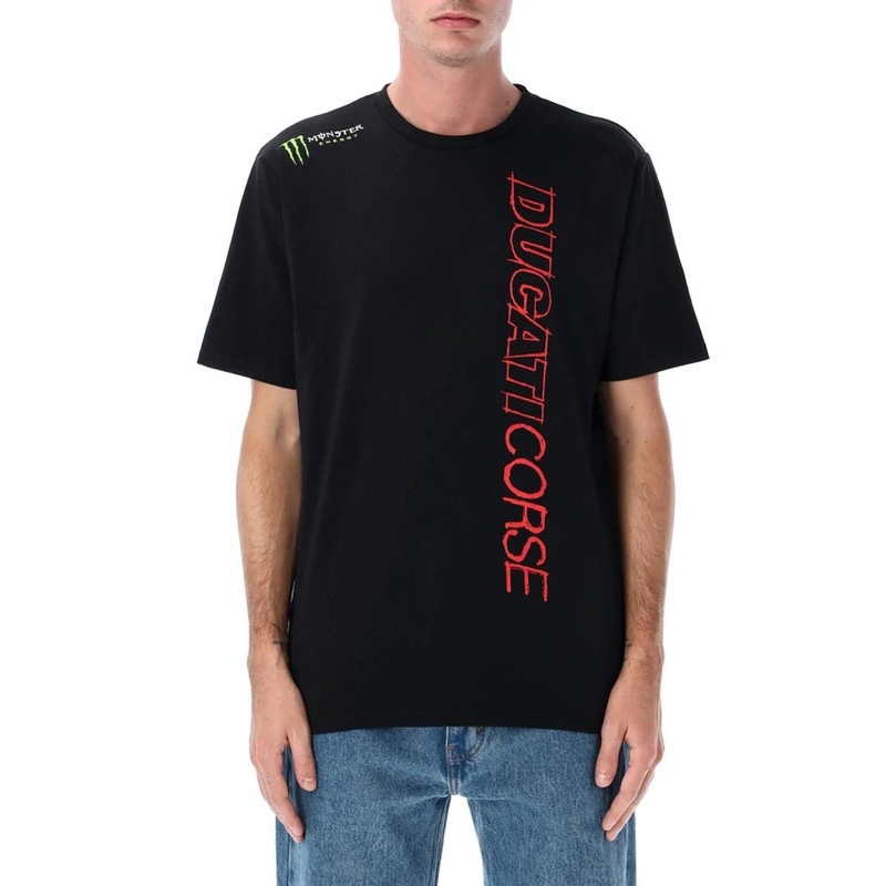 Ducati Corse Monster Energy T-krekls ar logotipu, melns