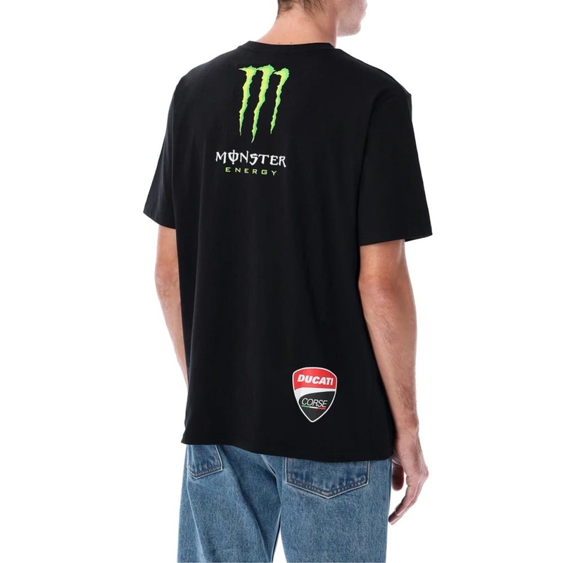 Ducati Corse Monster Energy T-krekls ar logotipu, melns