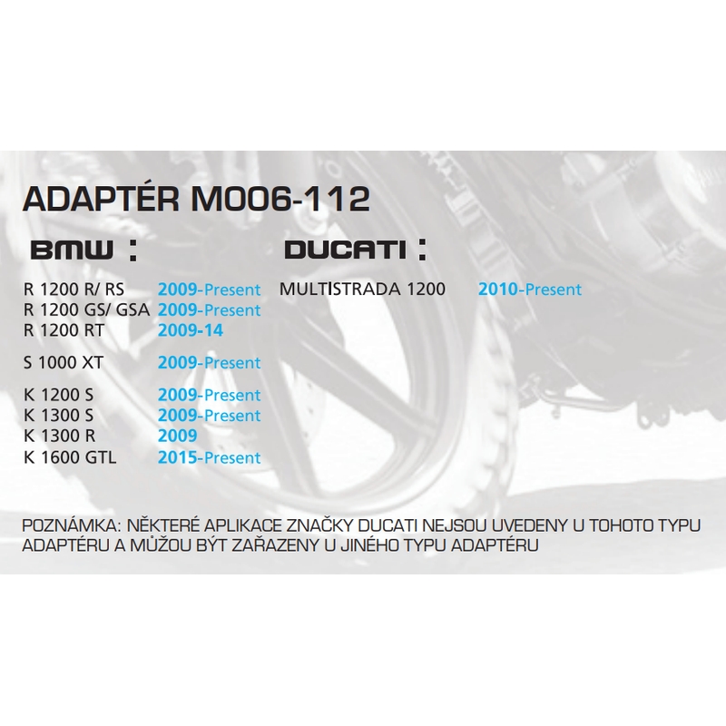 Adapteris Oxford tvertņu somām - BMW, Ducati