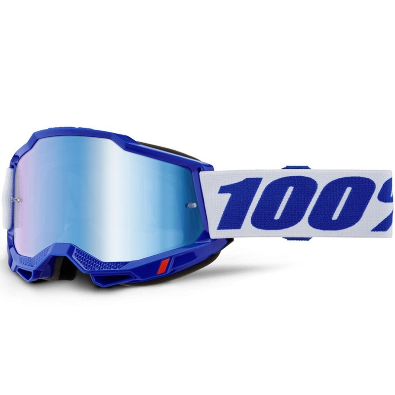 Motokrosa brilles 100% Accuri 2 zilas ar zilu pleksiglasu