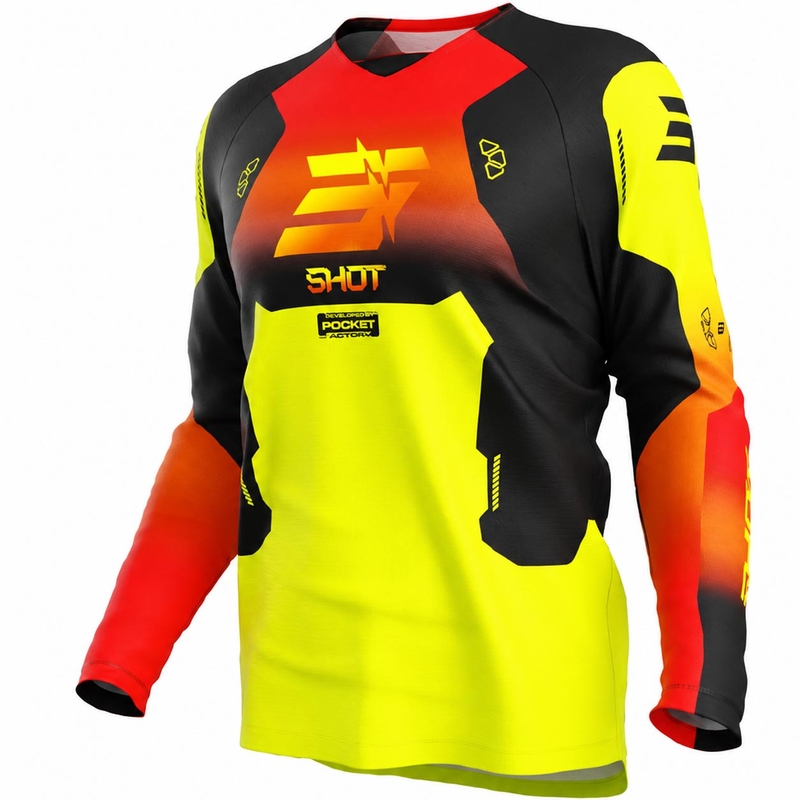Shot Draw Rocket bērnu motokrosa krekls fluorescējoši dzeltens