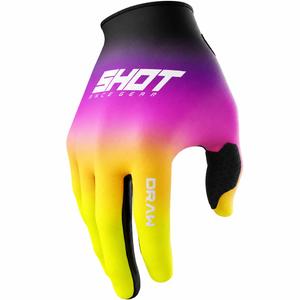 Motokrosa cimdi Shot Draw Shade rozā-fluorēti dzelteni