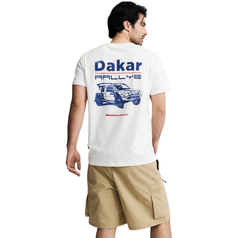Dakaras automašīnas T-krekls, balts