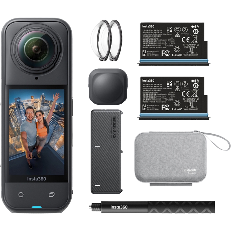 Insta360 X5 Essentials komplekta darbības kamera, melna