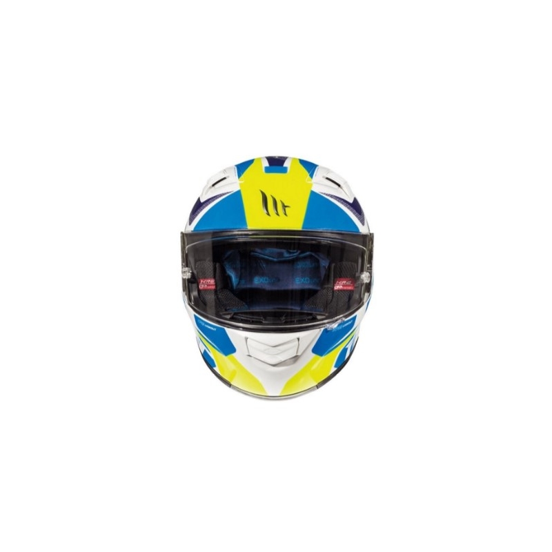 Integrální přilba na motorku MT Kre Lookout bílo-modro-fluo žlutá výprodej