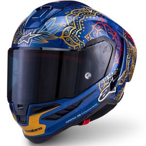 Pilna izmēra motocikla ķivere Alpinestars Supertech R10 Marthanator ierobežotā izdevuma JORGE MARTIN zila pērļu zelta sarkana