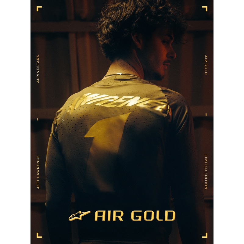 Alpinestars TECH 10 Limited Edition AIR GOLD motocikla zābaki brūni zelta krāsā