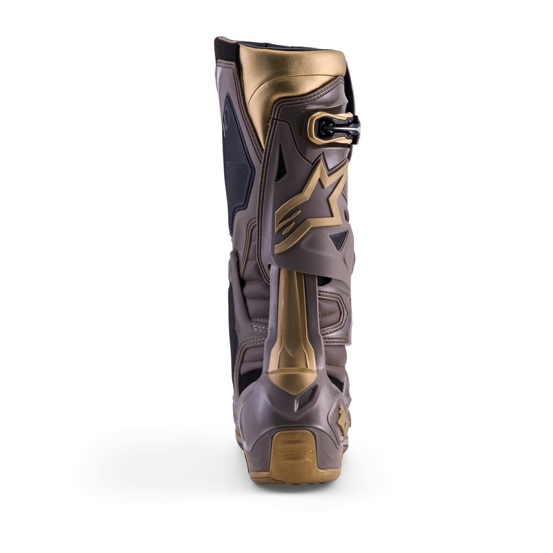 Alpinestars TECH 10 Limited Edition AIR GOLD motocikla zābaki brūni zelta krāsā