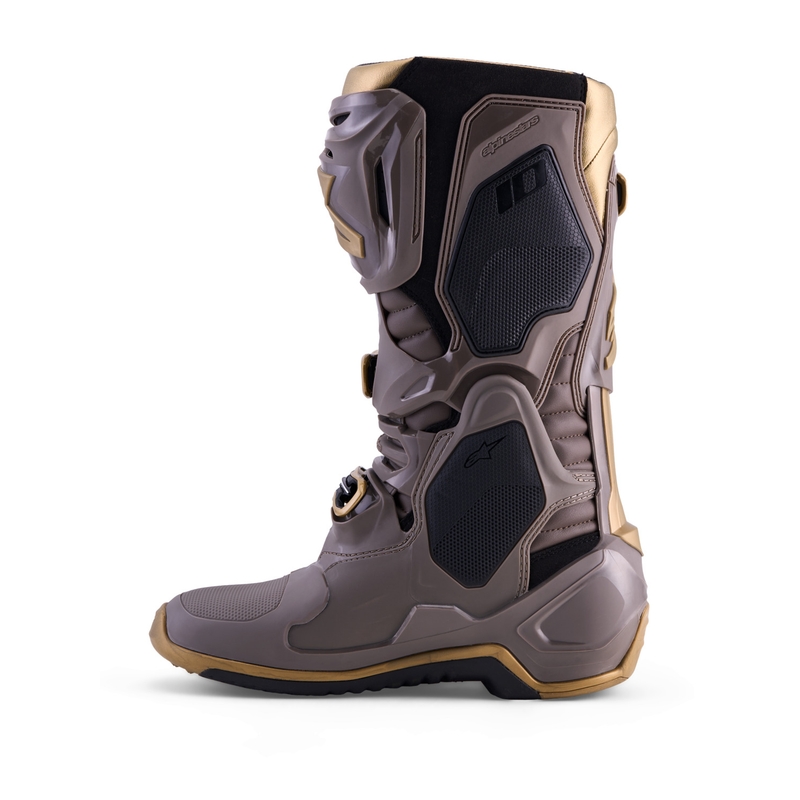 Alpinestars TECH 10 Limited Edition AIR GOLD motocikla zābaki brūni zelta krāsā