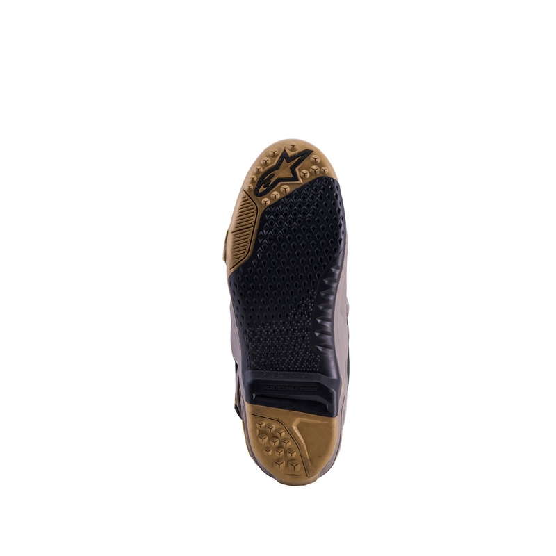 Alpinestars TECH 10 Limited Edition AIR GOLD motocikla zābaki brūni zelta krāsā