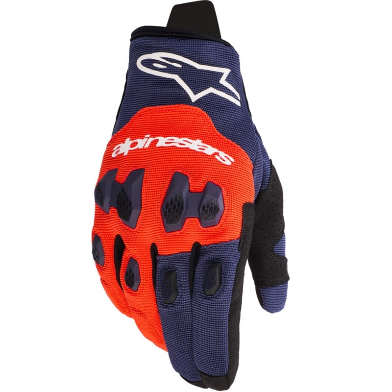Alpinestars PRO-DURA zili-oranži-balti motokrosa cimdi