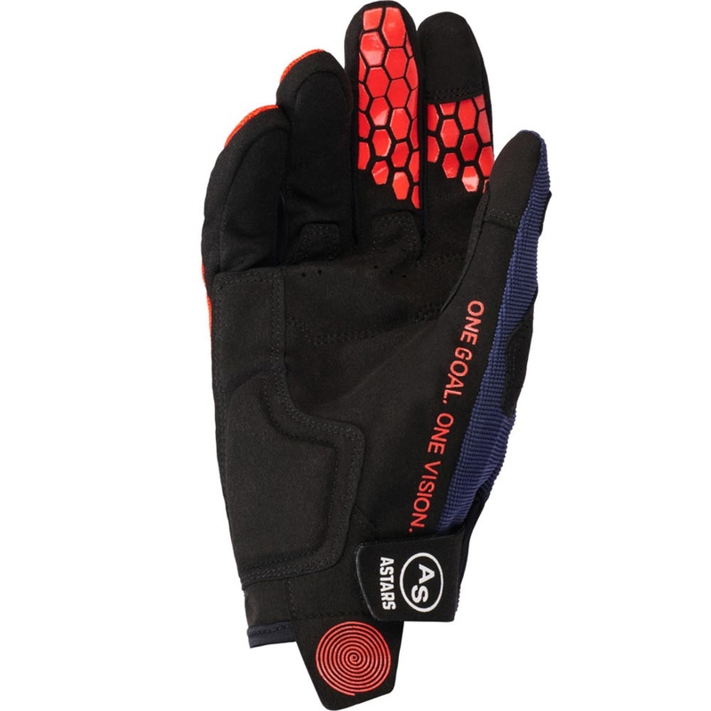 Alpinestars PRO-DURA zili-oranži-balti motokrosa cimdi