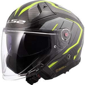 Atvērtā motocikla ķivere LS2 OF603 Infinity II C Urus fluorescējoši dzeltena