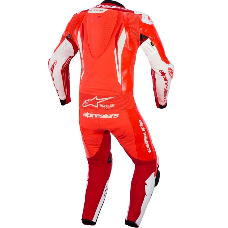 Alpinestars GP TECH V5 ādas motocikla kombinezons, fluorescējoši sarkans-sarkans-balts
