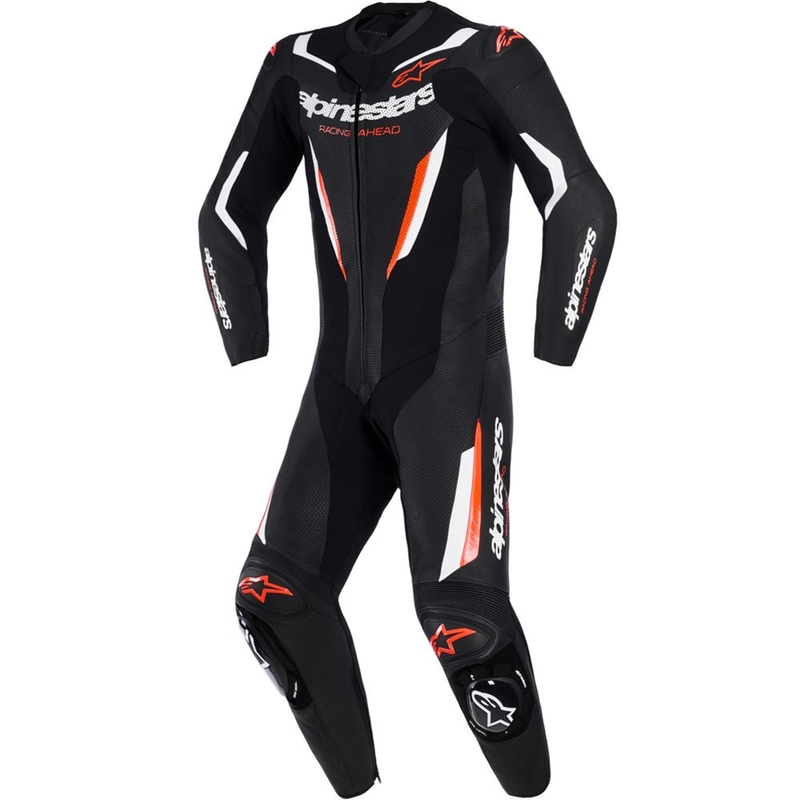 Alpinestars GP FORCE V2 viendaļīgs motocikla kombinezons melns-balts-fluorescējoši sarkans