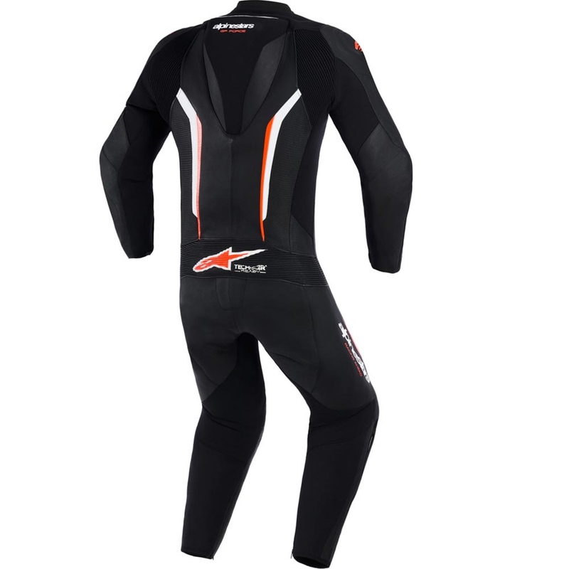 Alpinestars GP FORCE V2 viendaļīgs motocikla kombinezons melns-balts-fluorescējoši sarkans
