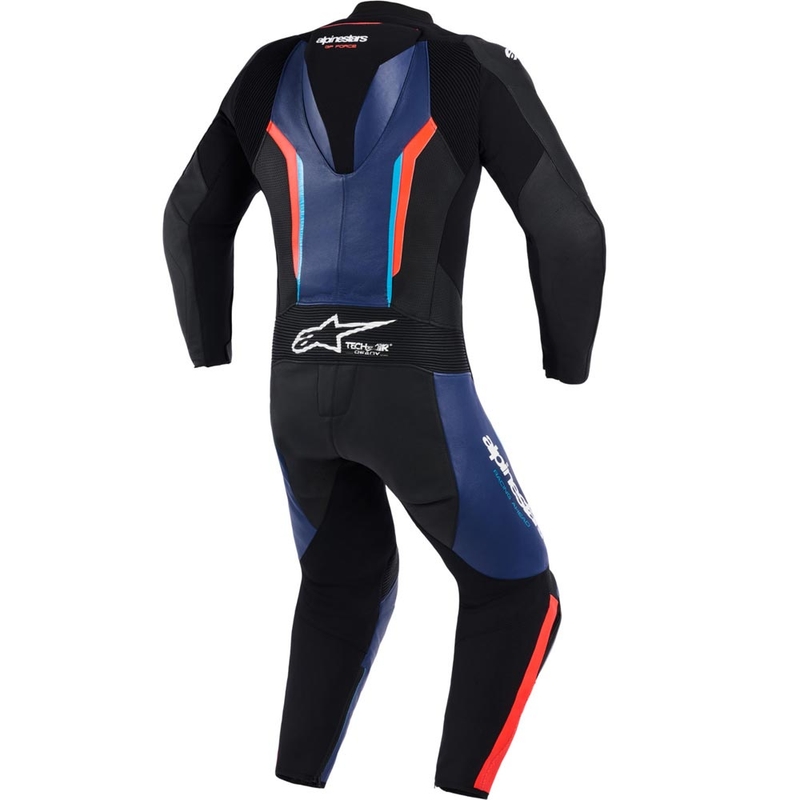Alpinestars GP FORCE V2 viendaļīgs motocikla kombinezons melns-zils-fluorescējošs sarkans-