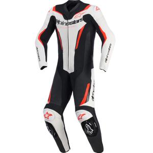 Alpinestars GP FORCE V2 viendaļīgs motocikla kombinezons balts-melns-fluorescējošs sarkans