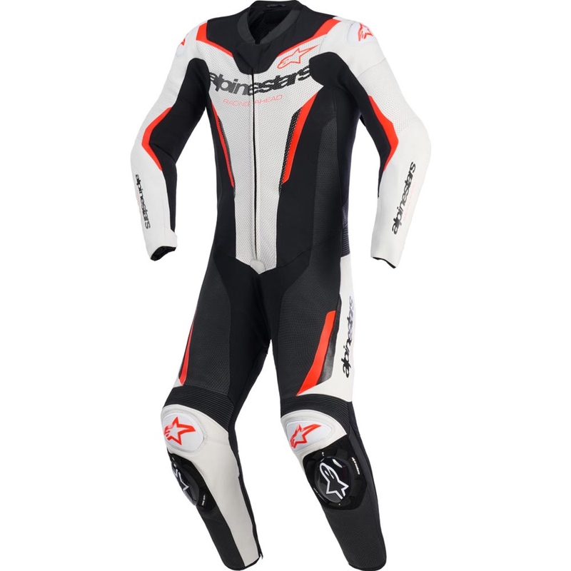 Alpinestars GP FORCE V2 viendaļīgs motocikla kombinezons balts-melns-fluorescējošs sarkans