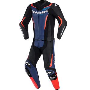 Alpinestars GP Force V2 divdaļīgs motocikla kombinezons melns-zils-fluorescējošs sarkans