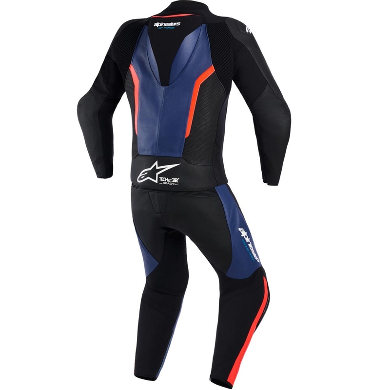 Alpinestars GP Force V2 divdaļīgs motocikla kombinezons melns-zils-fluorescējošs sarkans