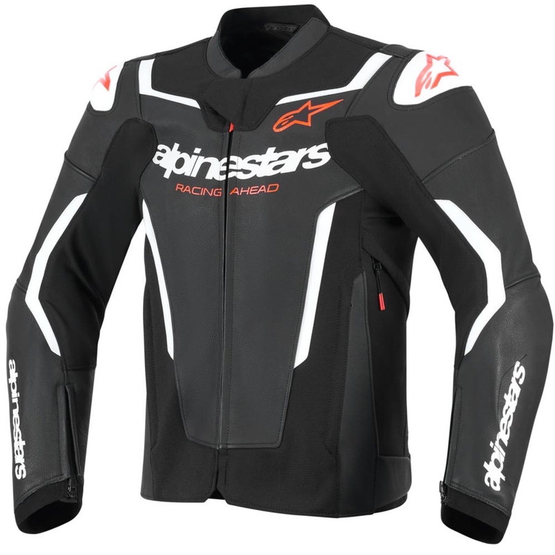 Alpinestars GP Force V2 ādas motocikla jaka melna-balta-sarkana