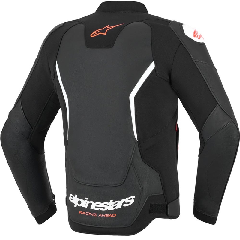 Alpinestars GP Force V2 ādas motocikla jaka melna-balta-sarkana