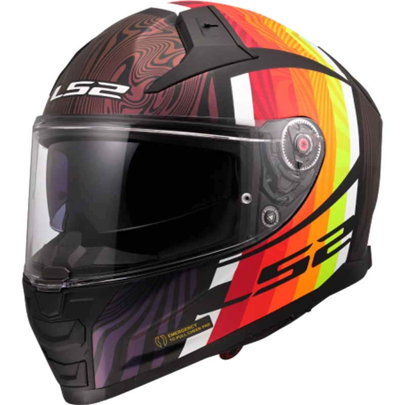 Pilna motocikla ķivere LS2 FF811 Vector II Freedom melna hameleona krāsā