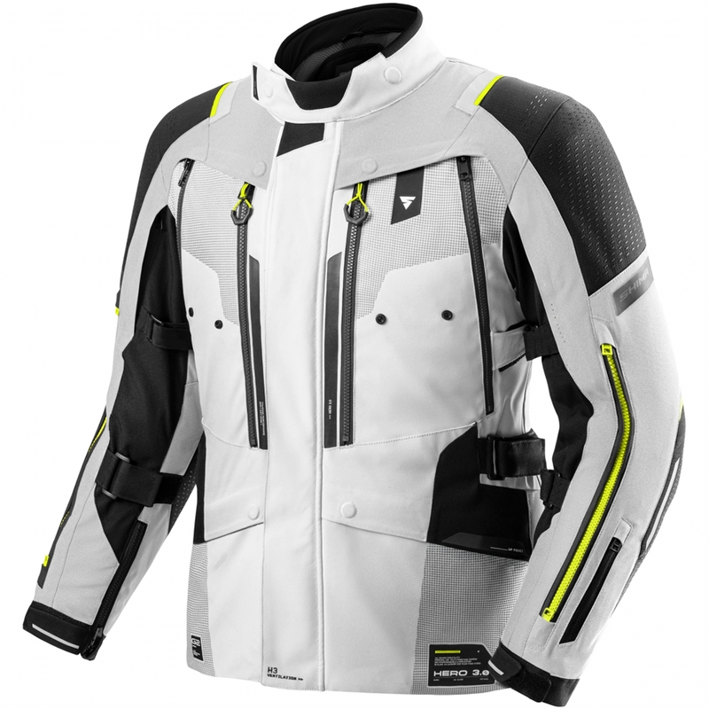Shima Hero 3.0 motocikla jaka pelēki dzeltena