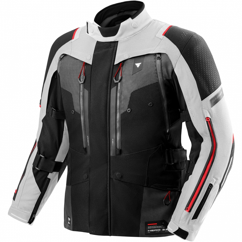 Shima Hero 3.0 motocikla jaka pelēki sarkana