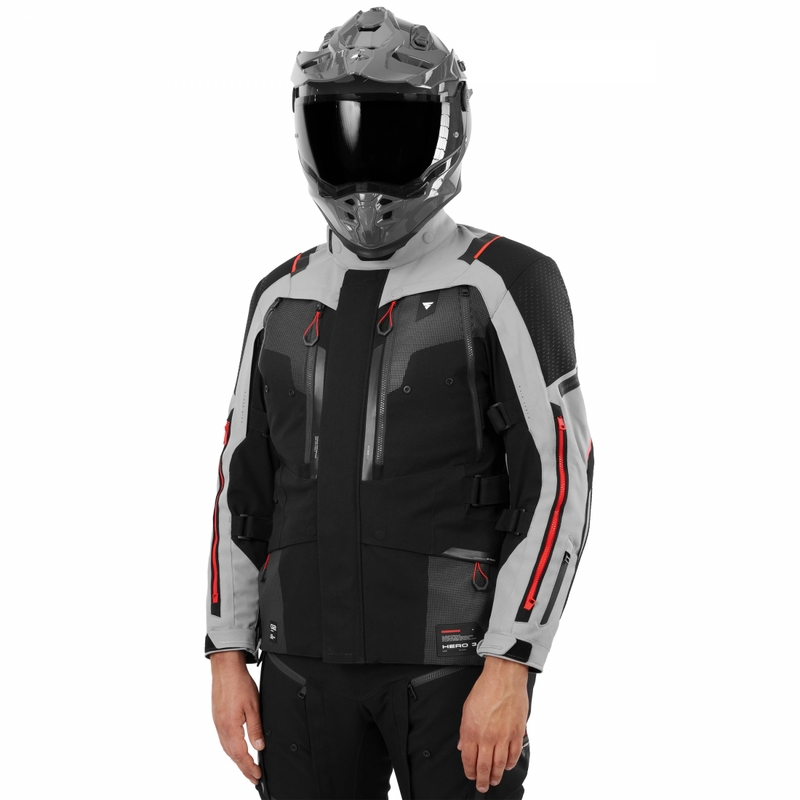 Shima Hero 3.0 motocikla jaka pelēki sarkana