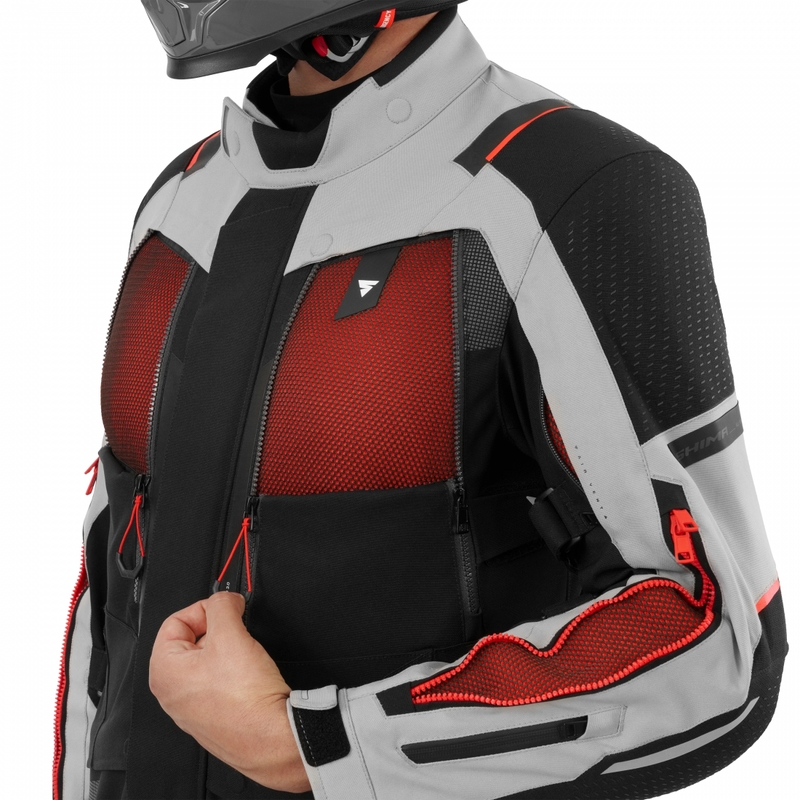 Shima Hero 3.0 motocikla jaka pelēki sarkana