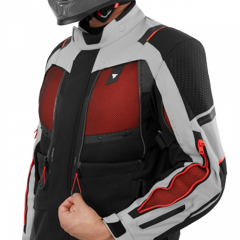 Shima Hero 3.0 motocikla jaka pelēki sarkana