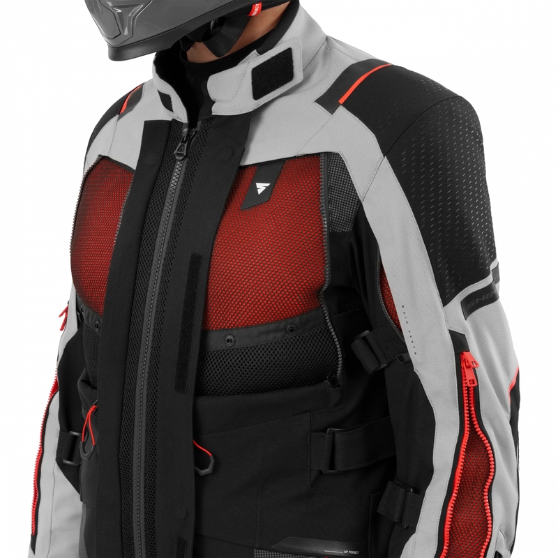 Shima Hero 3.0 motocikla jaka pelēki sarkana
