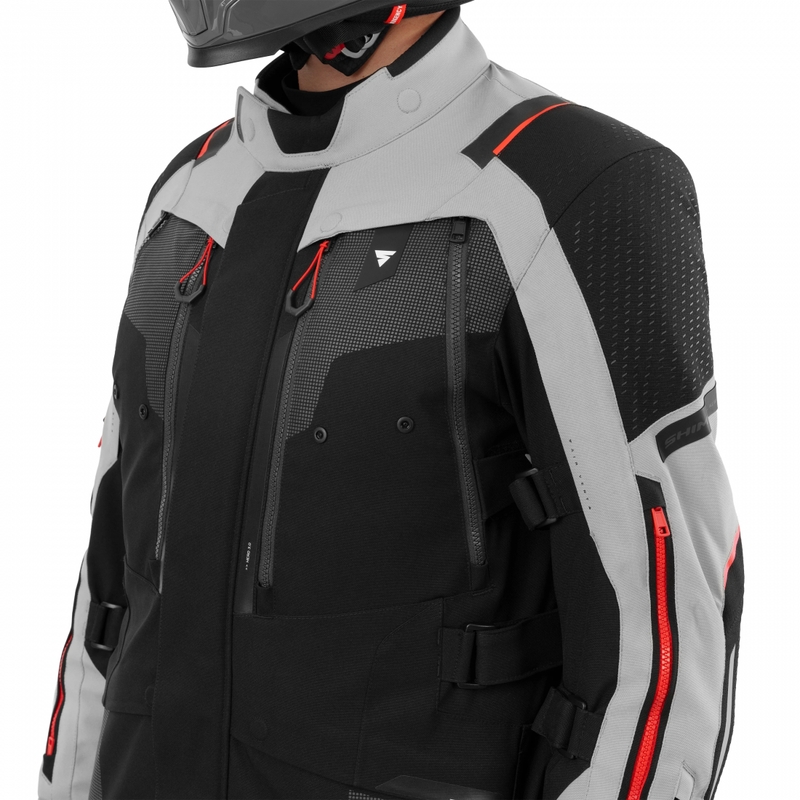 Shima Hero 3.0 motocikla jaka pelēki sarkana