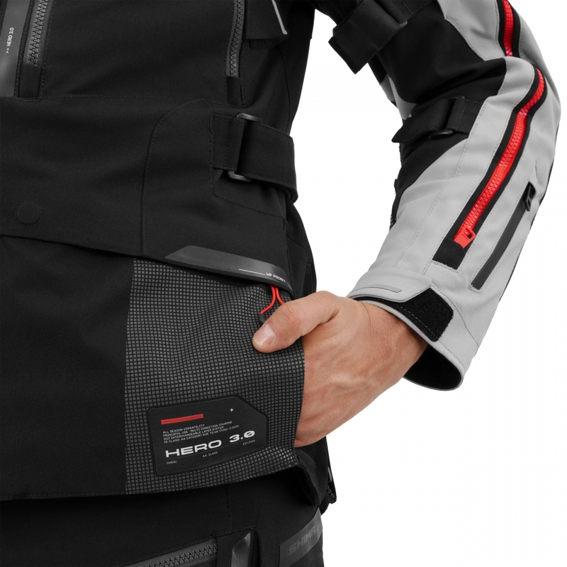 Shima Hero 3.0 motocikla jaka pelēki sarkana