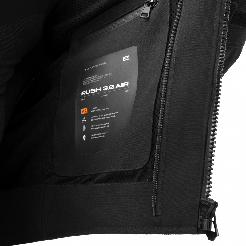 Shima Rush 3.0 Air motocikla jaka, melna