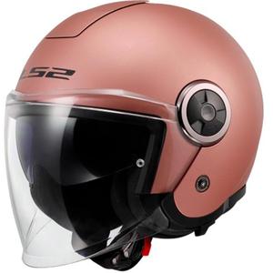 Atvērtā motocikla ķivere LS2 OF620 Classy Solid matēta zeltaini rozā